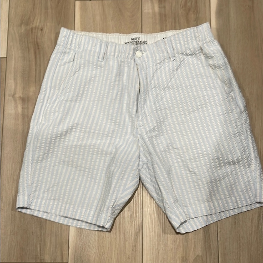 Light Blue Striped Shorts - Levi’s Men’s M